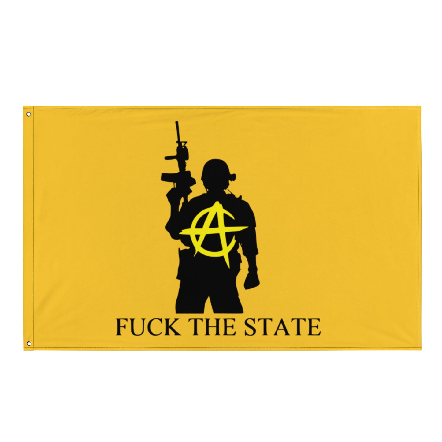 "Fuck The State" Gold By @AncapAir Flag