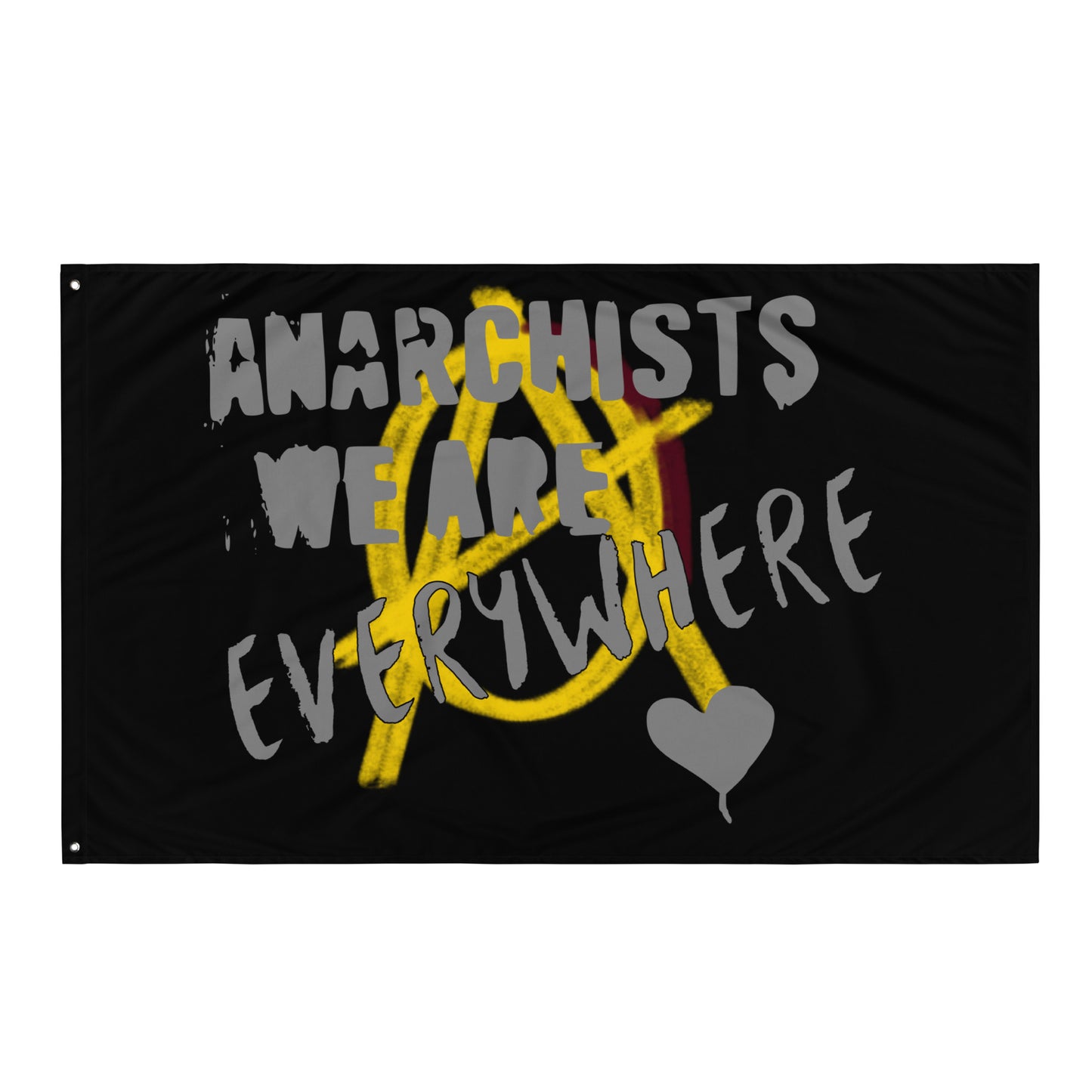 Anarchy Wear "We Are Every Where" Grey on Gold Flag