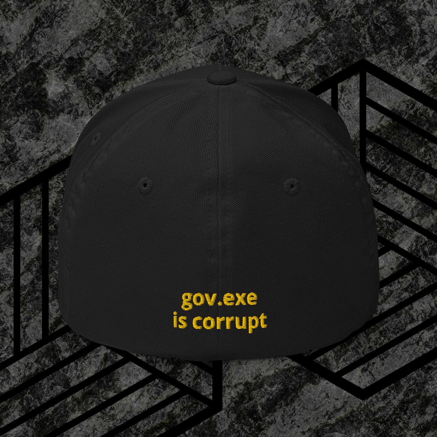 "govt.exe is corrupt" Inspired by @govt_corrupt Embroidered Structured Twill Cap