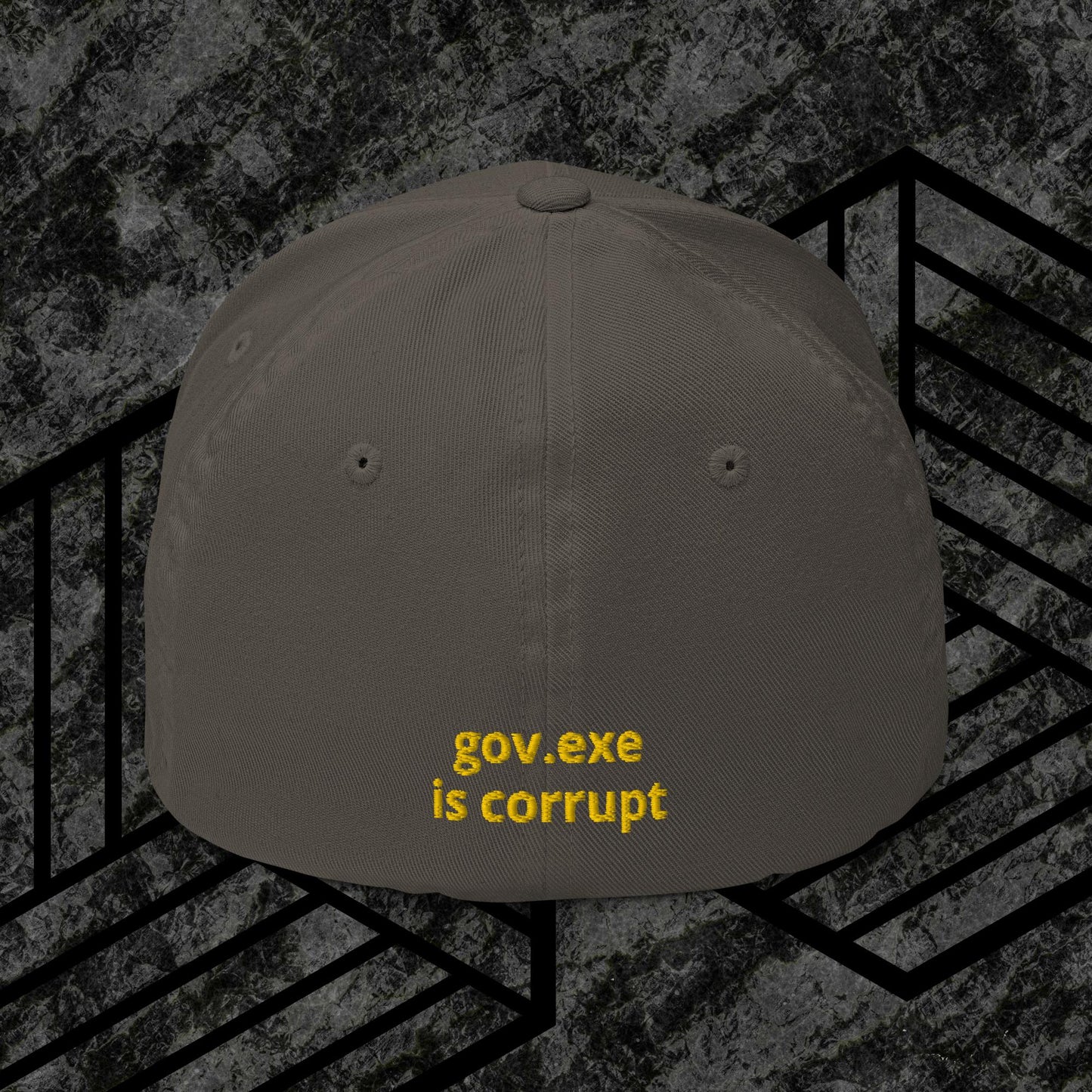 "govt.exe is corrupt" Inspired by @govt_corrupt Embroidered Structured Twill Cap