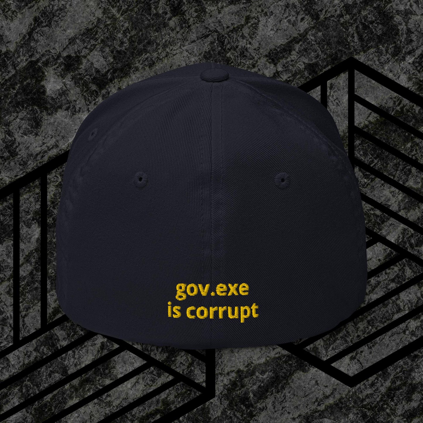 "govt.exe is corrupt" Inspired by @govt_corrupt Embroidered Structured Twill Cap