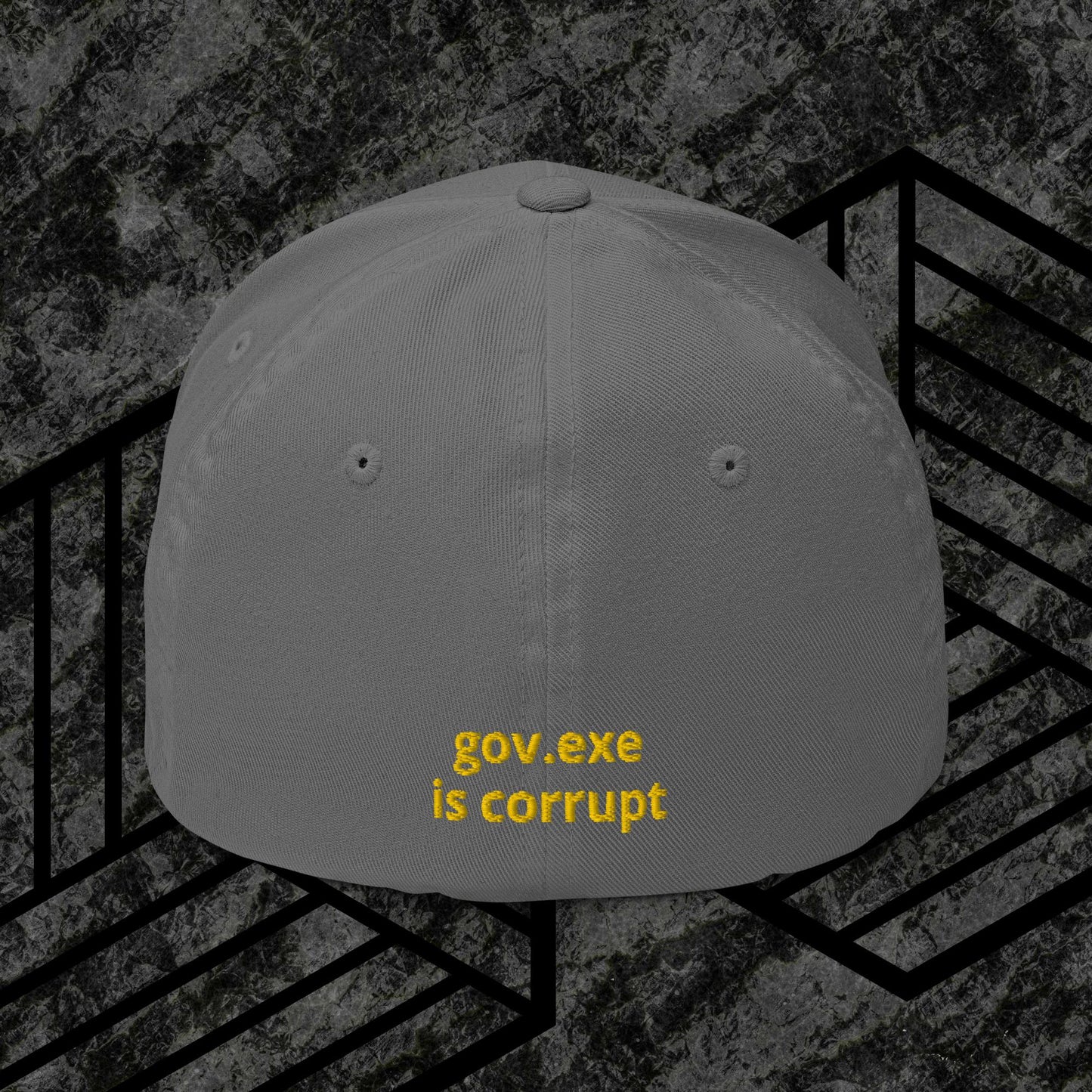 "govt.exe is corrupt" Inspired by @govt_corrupt Embroidered Structured Twill Cap