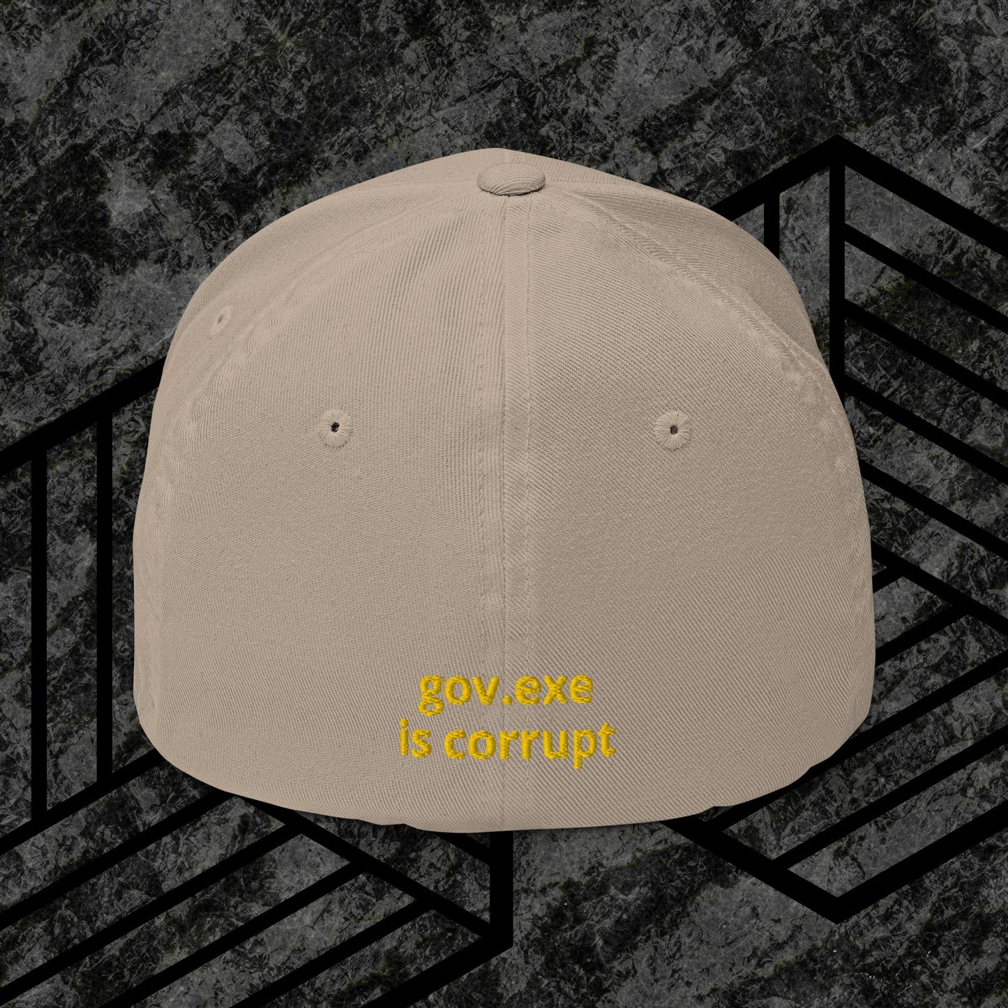 "govt.exe is corrupt" Inspired by @govt_corrupt Embroidered Structured Twill Cap