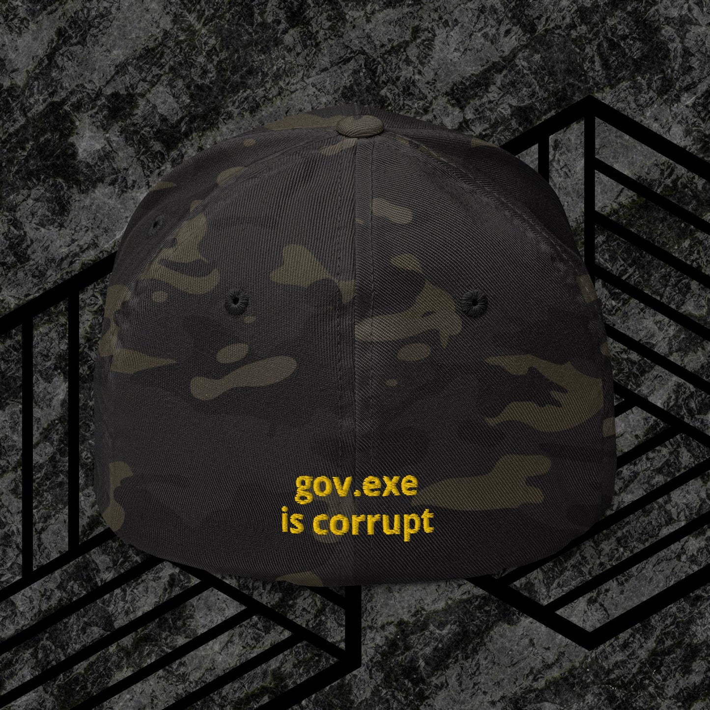 "govt.exe is corrupt" Inspired by @govt_corrupt Embroidered Structured Twill Cap