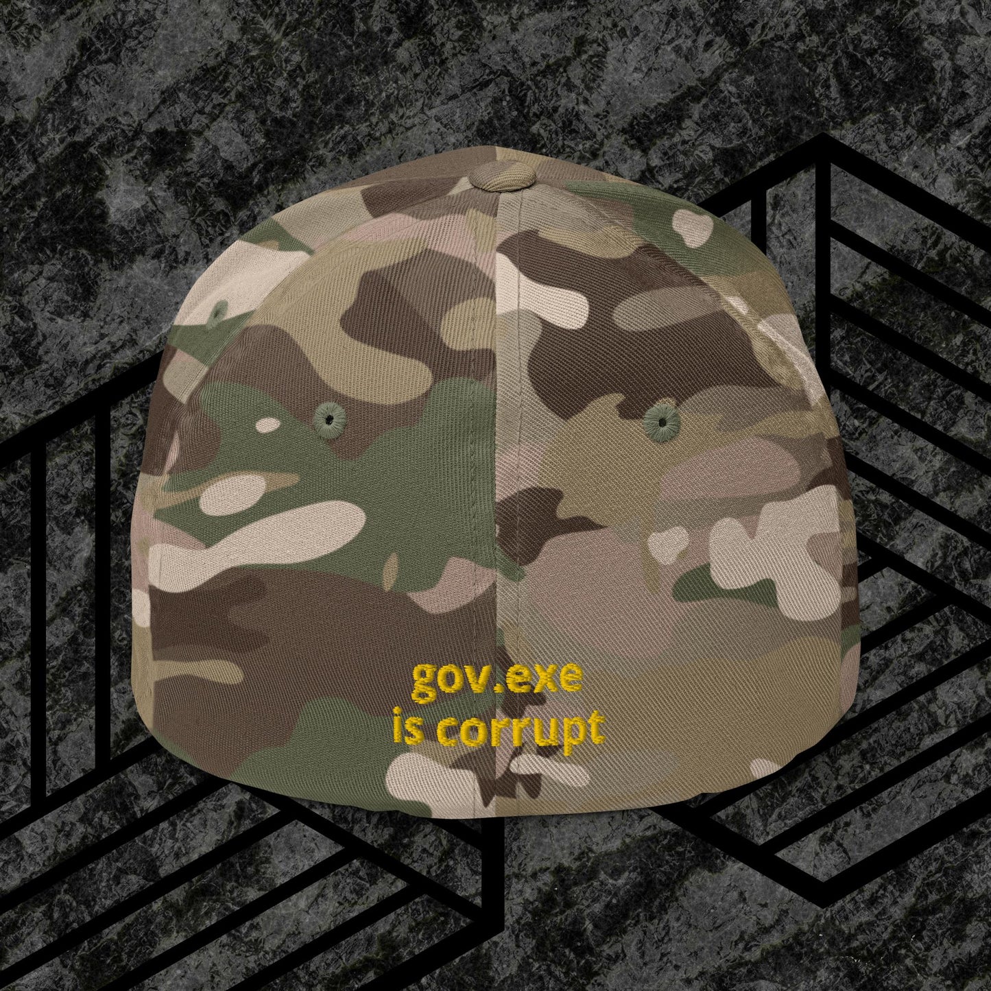 "govt.exe is corrupt" Inspired by @govt_corrupt Embroidered Structured Twill Cap