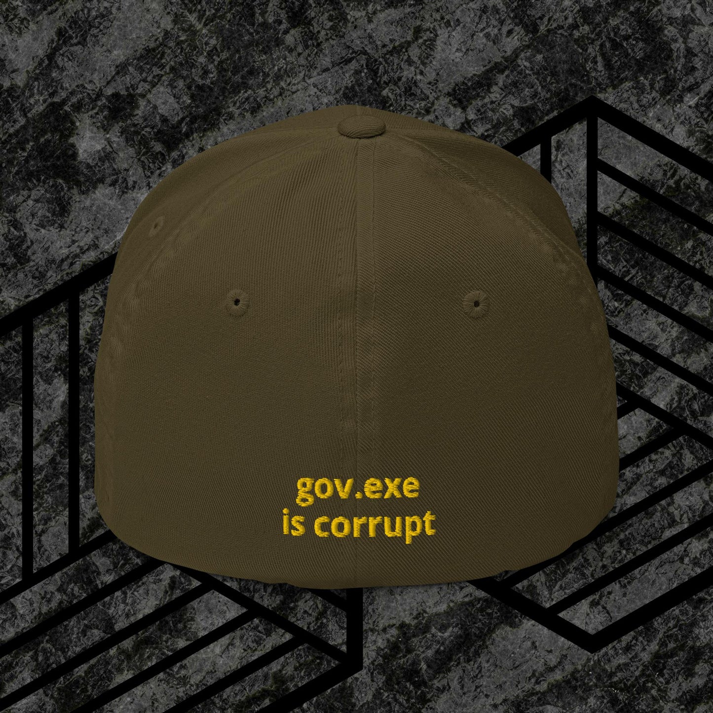 "govt.exe is corrupt" Inspired by @govt_corrupt Embroidered Structured Twill Cap