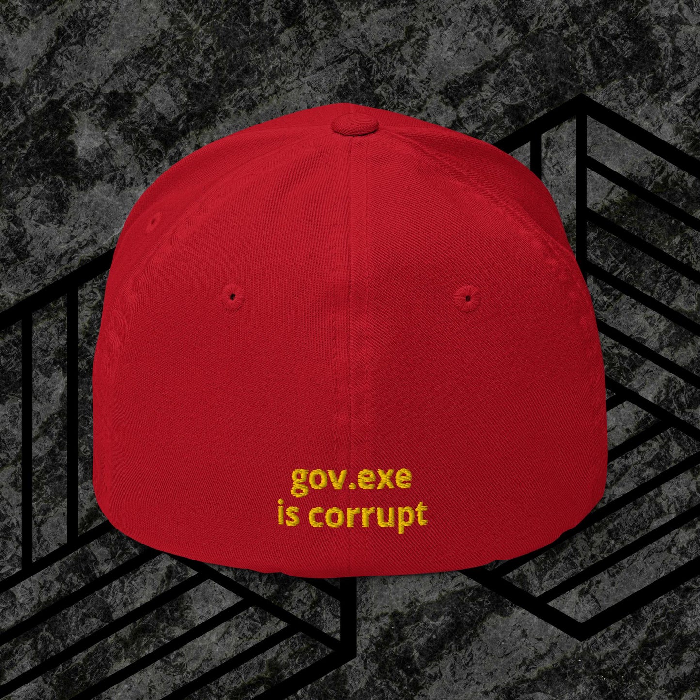 "govt.exe is corrupt" Inspired by @govt_corrupt Embroidered Structured Twill Cap