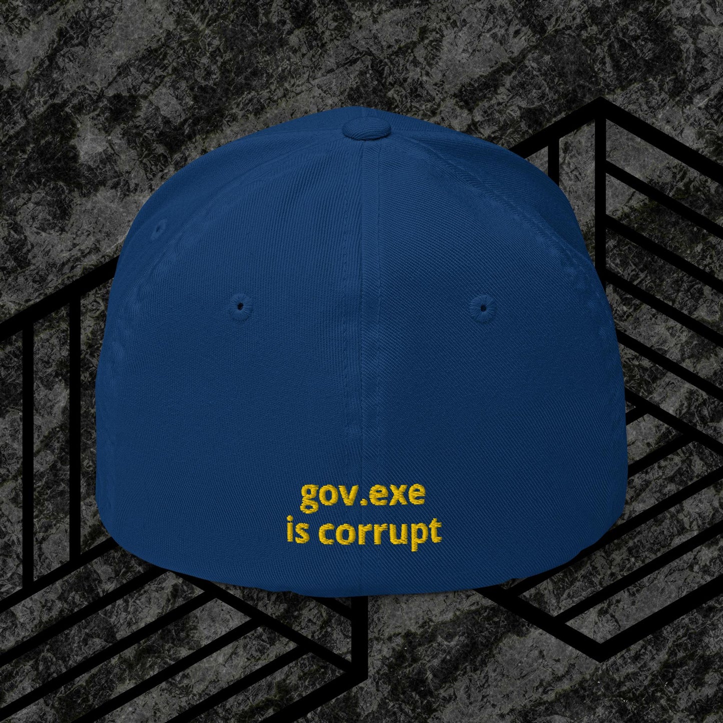 "govt.exe is corrupt" Inspired by @govt_corrupt Embroidered Structured Twill Cap