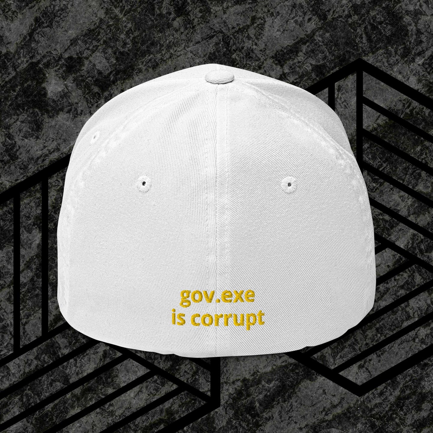 "govt.exe is corrupt" Inspired by @govt_corrupt Embroidered Structured Twill Cap