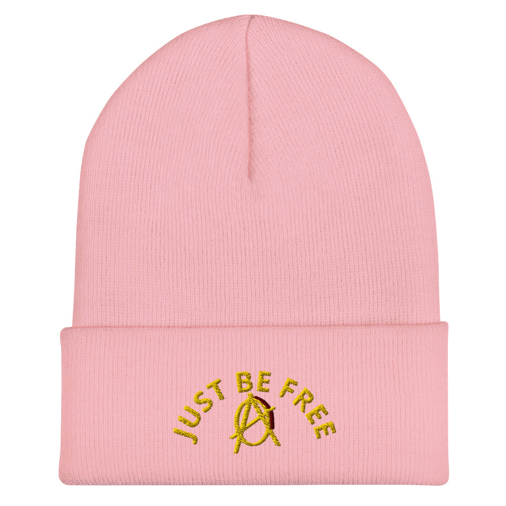 Anarchy Wear "Just Be Free" Gold Cuffed Beanie