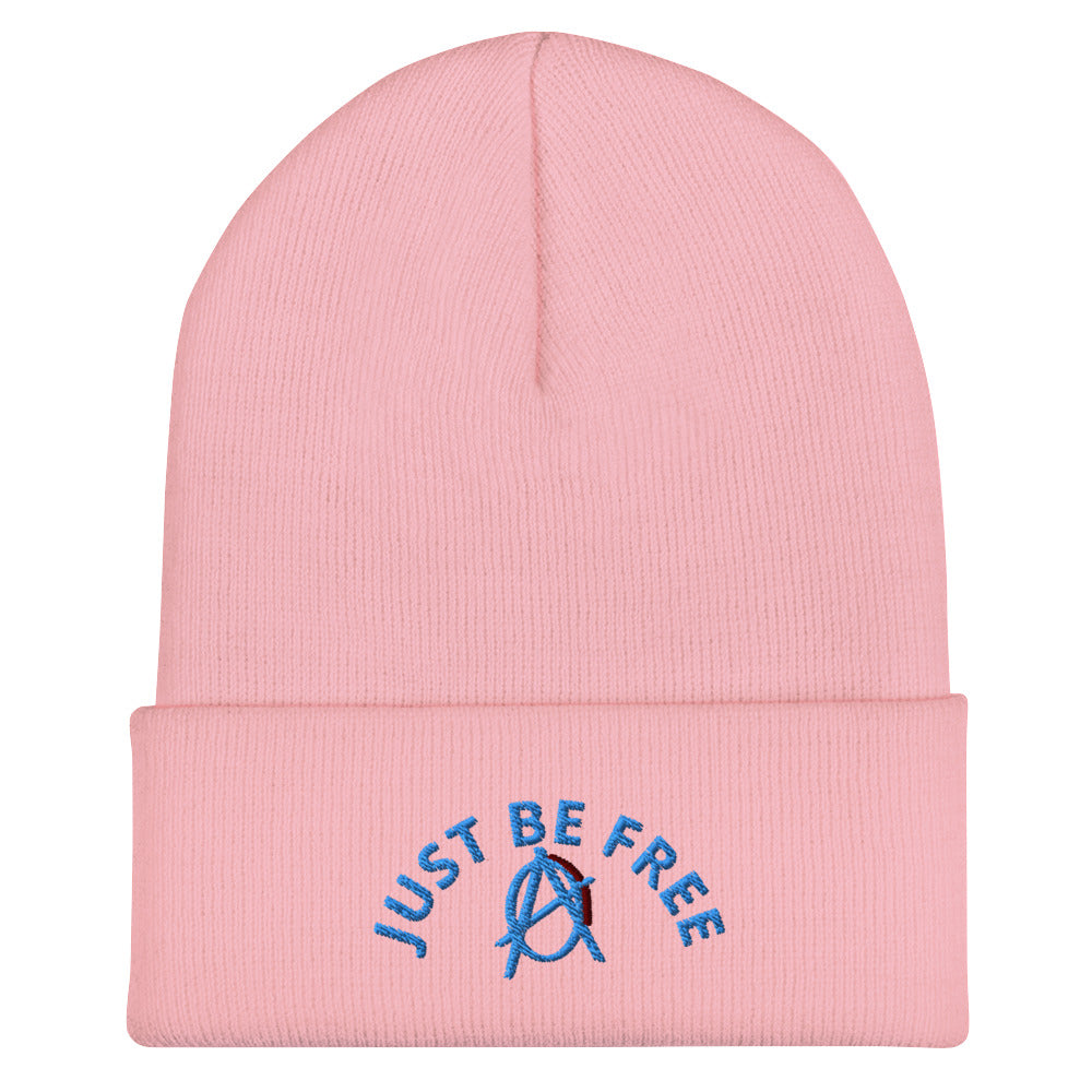 Anarchy Wear "Just Be Free" Blue Cuffed Beanie