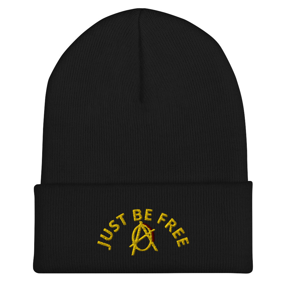 Anarchy Wear "Just Be Free" Gold Cuffed Beanie