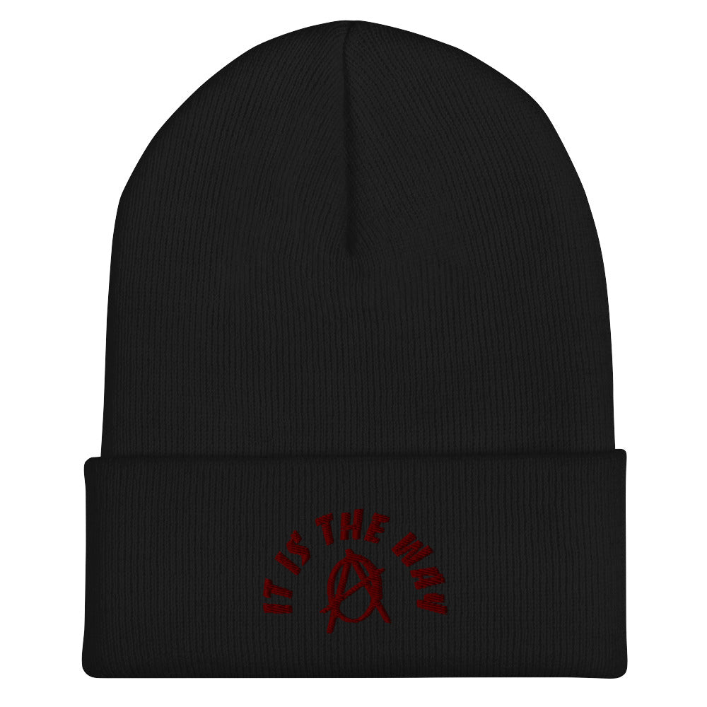 Anarchy Wear "It Is The Way" Red Cuffed Beanie
