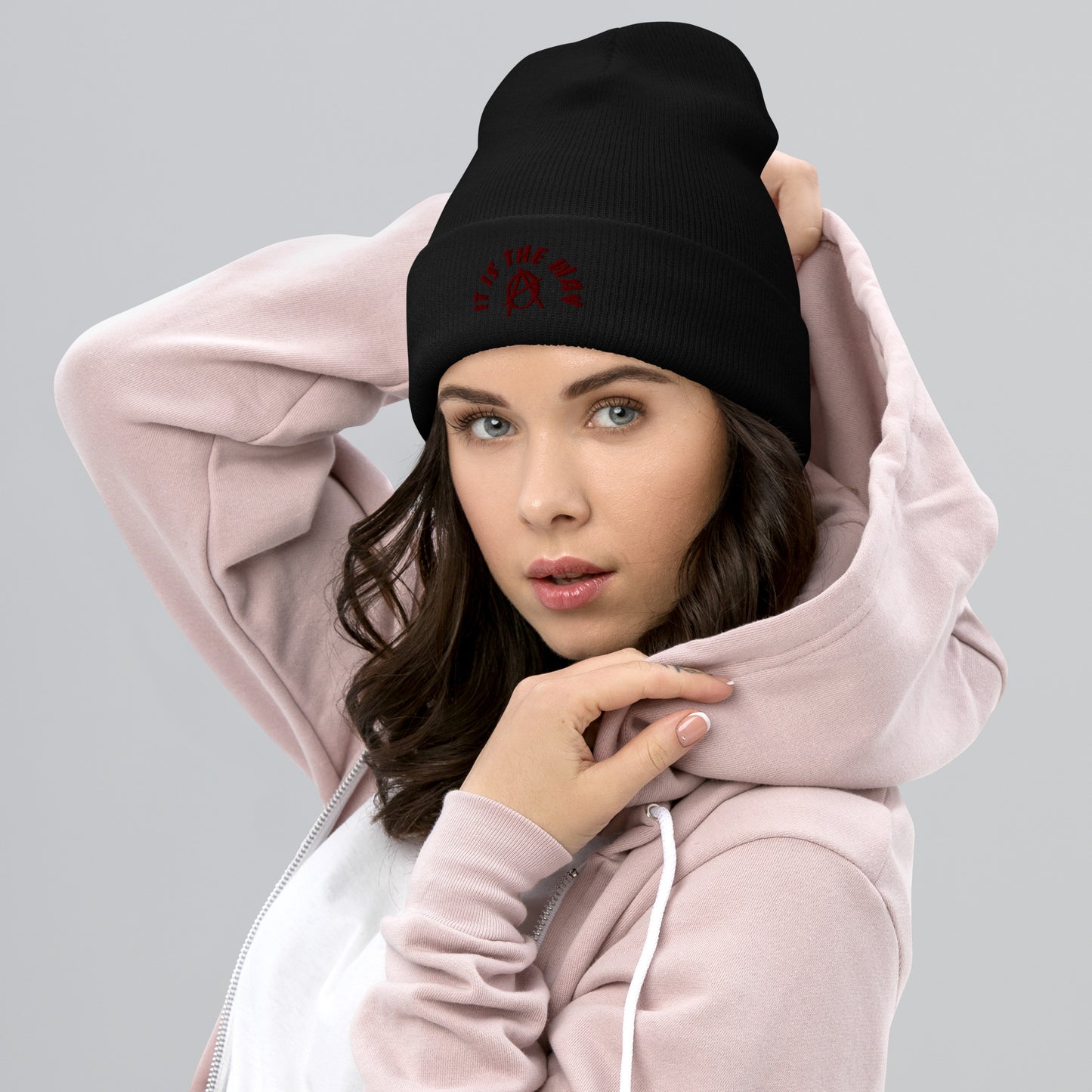 Anarchy Wear "It Is The Way" Red Cuffed Beanie