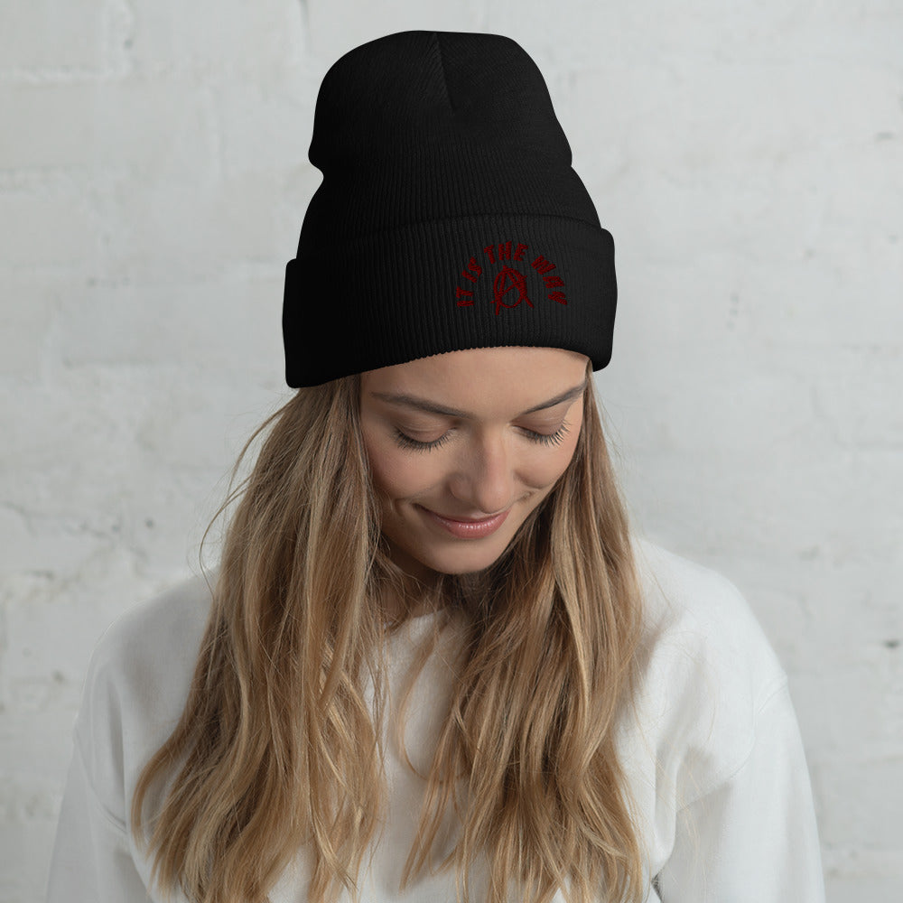 Anarchy Wear "It Is The Way" Red Cuffed Beanie