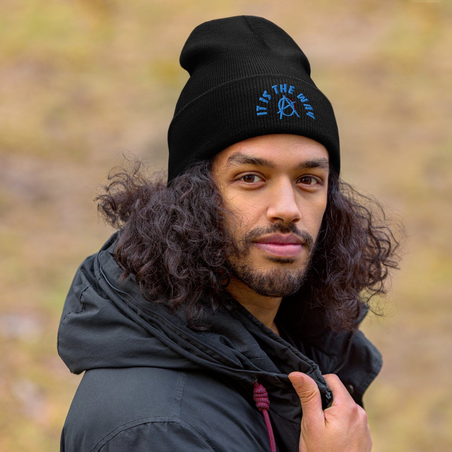 Anarchy Wear "It Is The Way" Blue Cuffed Beanie