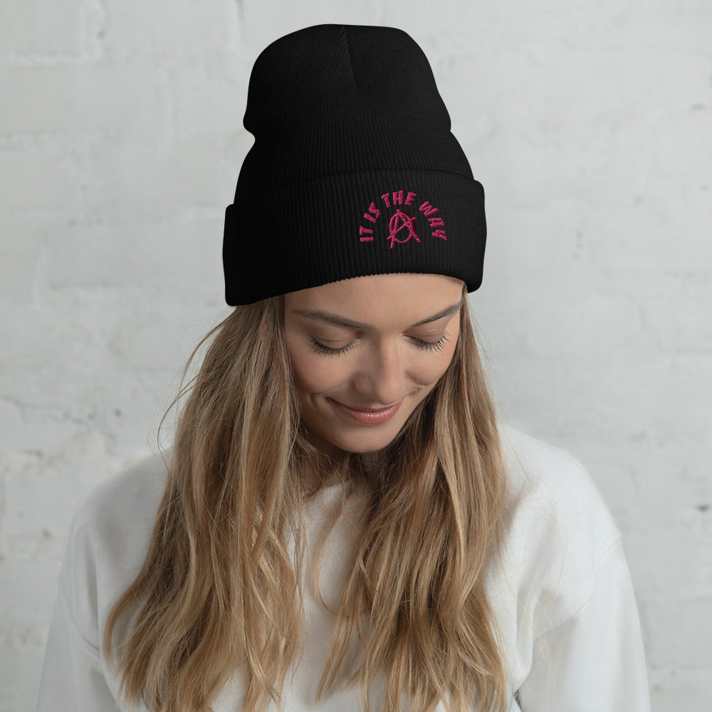 Anarchy Wear "It Is The Way" Pink Cuffed Beanie