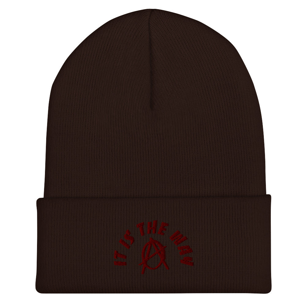 Anarchy Wear "It Is The Way" Red Cuffed Beanie