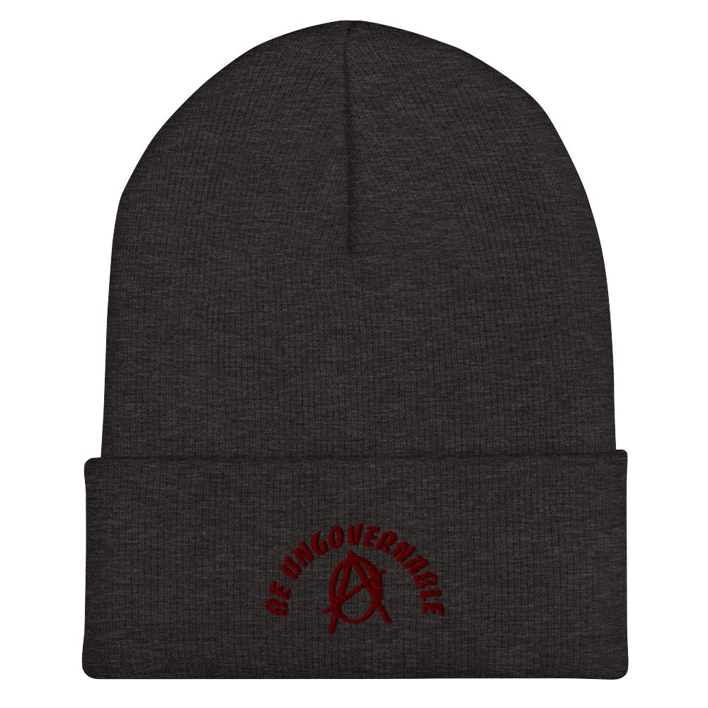 Anarchy Wear "Be Ungovernable" Red Cuffed Beanie