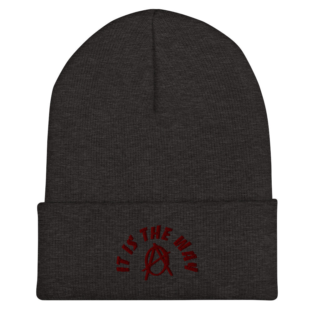 Anarchy Wear "It Is The Way" Red Cuffed Beanie