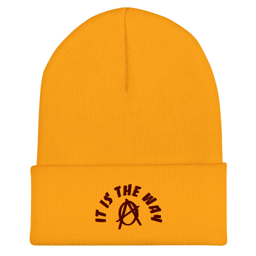 Anarchy Wear "It Is The Way" Red Cuffed Beanie
