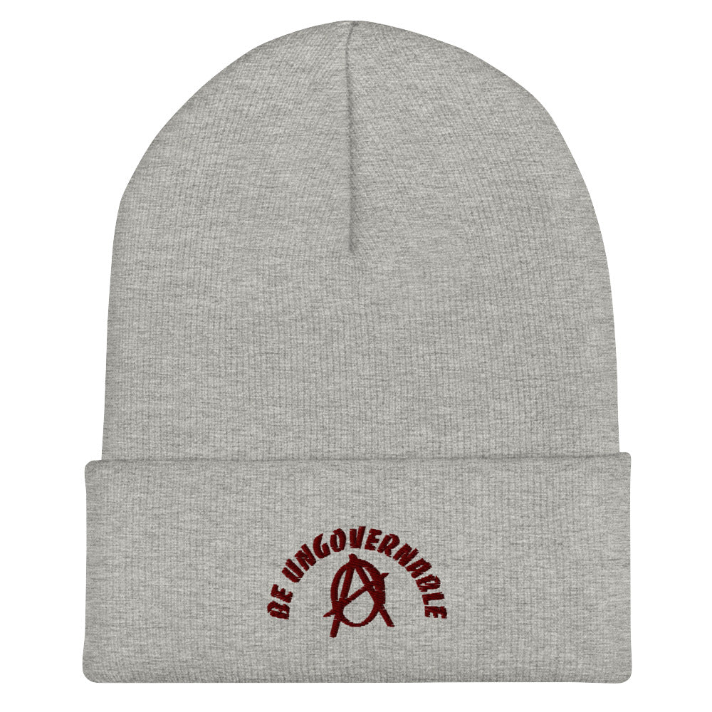 Anarchy Wear "Be Ungovernable" Red Cuffed Beanie