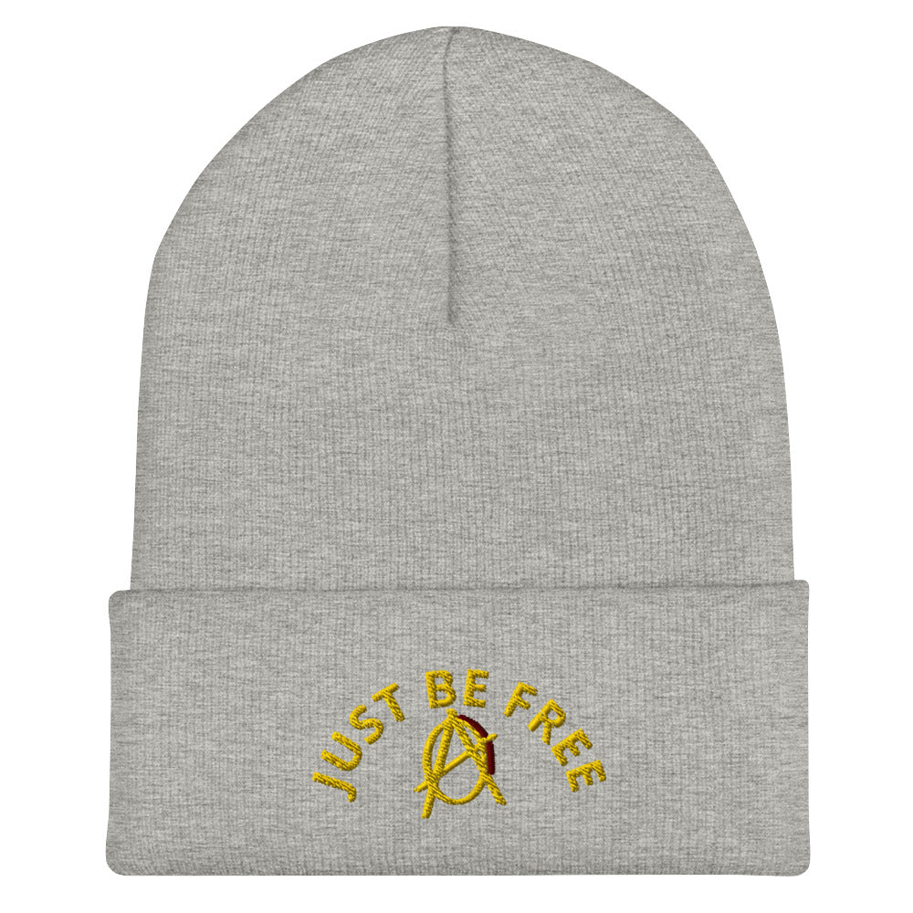 Anarchy Wear "Just Be Free" Gold Cuffed Beanie