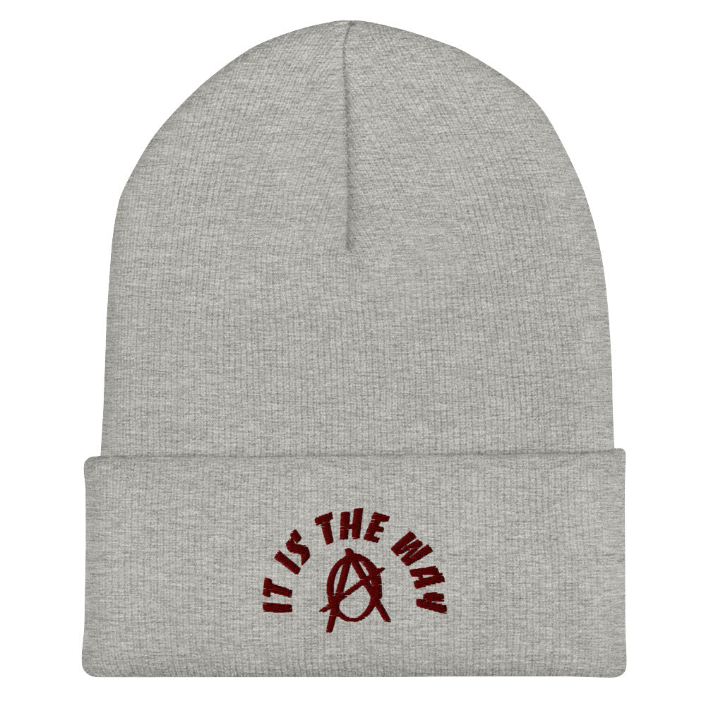 Anarchy Wear "It Is The Way" Red Cuffed Beanie