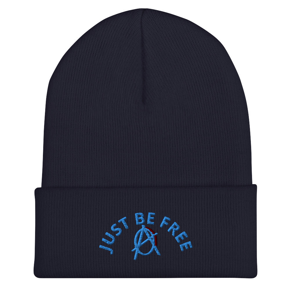 Anarchy Wear "Just Be Free" Blue Cuffed Beanie