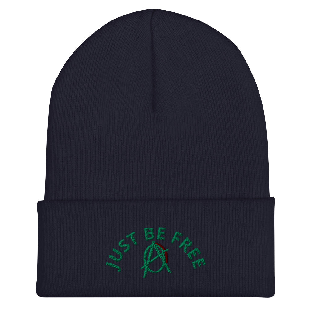 Anarchy Wear "Just Be Free" Green Cuffed Beanie