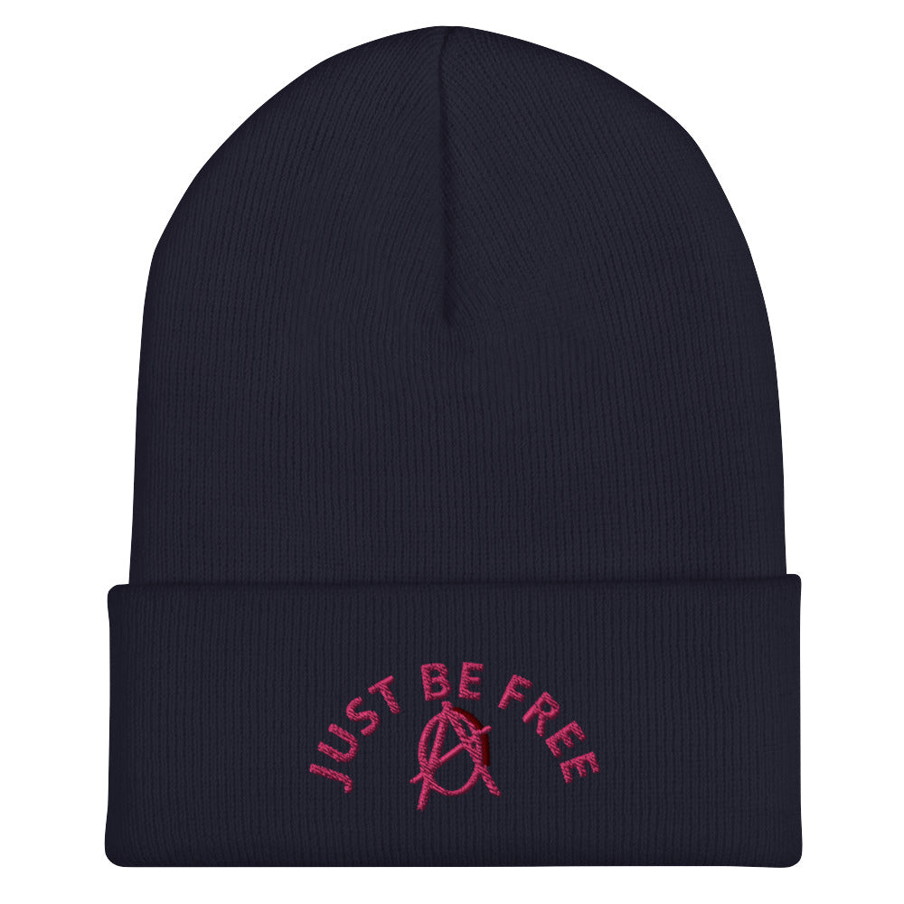 Anarchy Wear "Just Be Free" Pink Cuffed Beanie
