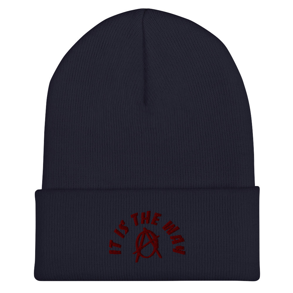 Anarchy Wear "It Is The Way" Red Cuffed Beanie