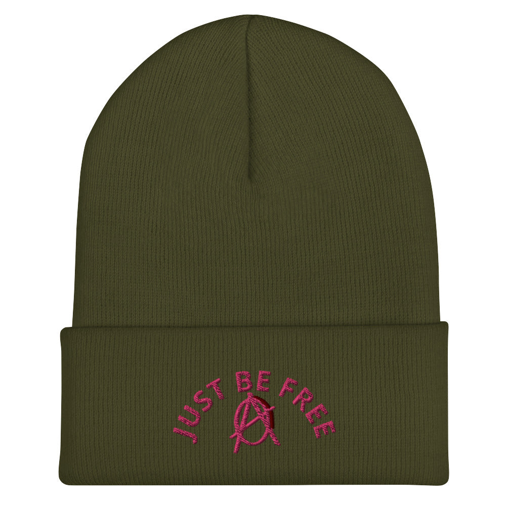 Anarchy Wear "Just Be Free" Pink Cuffed Beanie