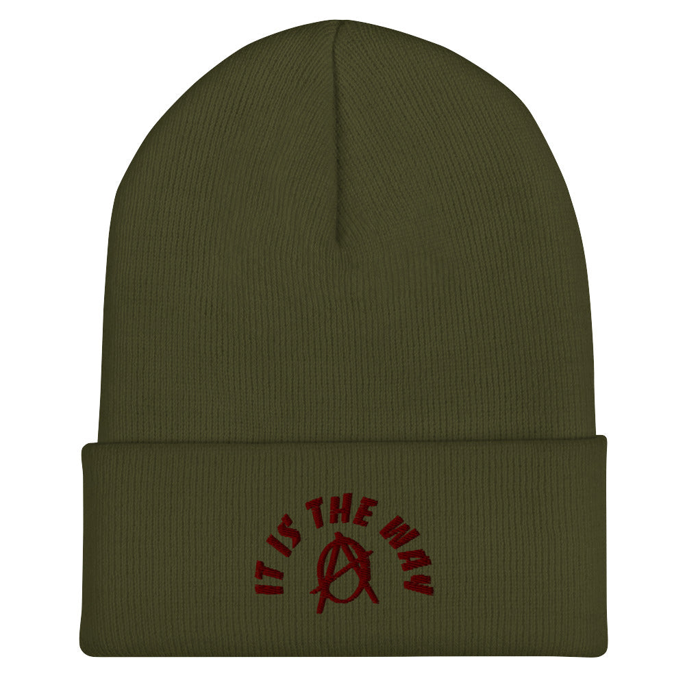 Anarchy Wear "It Is The Way" Red Cuffed Beanie