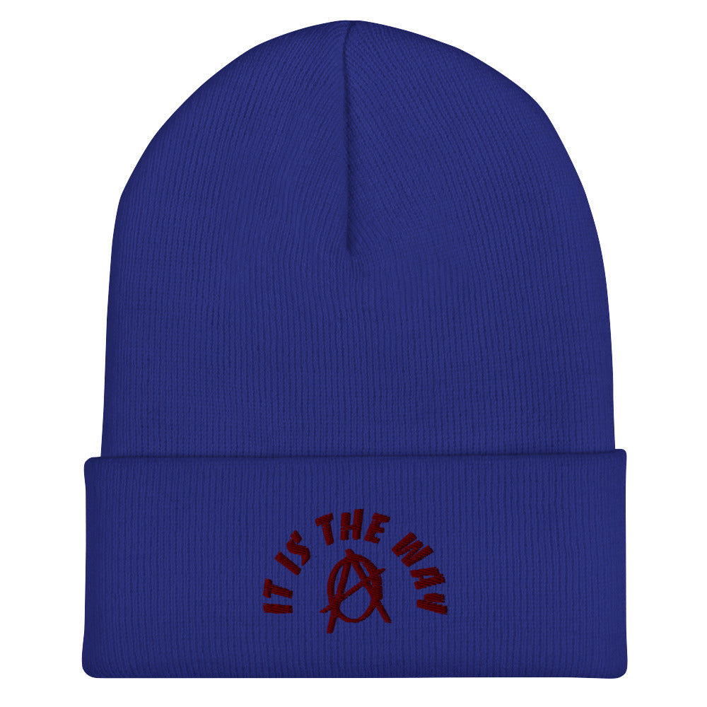 Anarchy Wear "It Is The Way" Red Cuffed Beanie