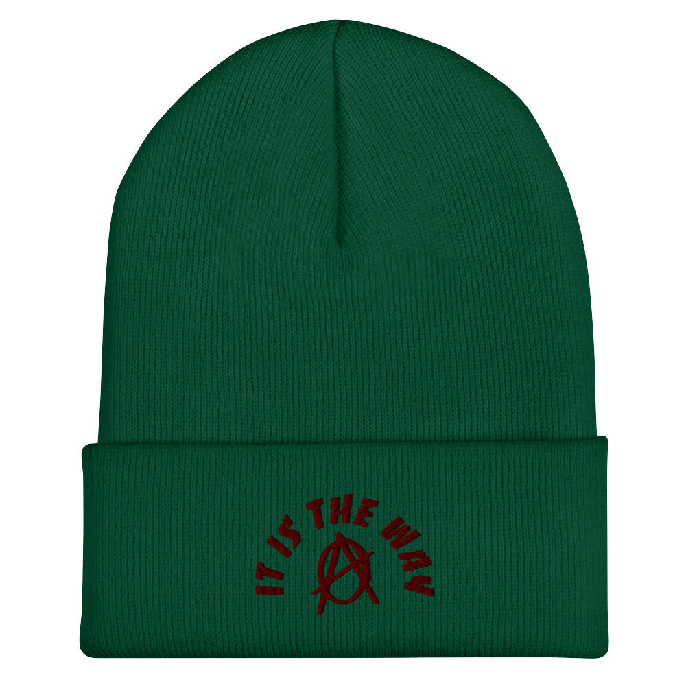 Anarchy Wear "It Is The Way" Red Cuffed Beanie