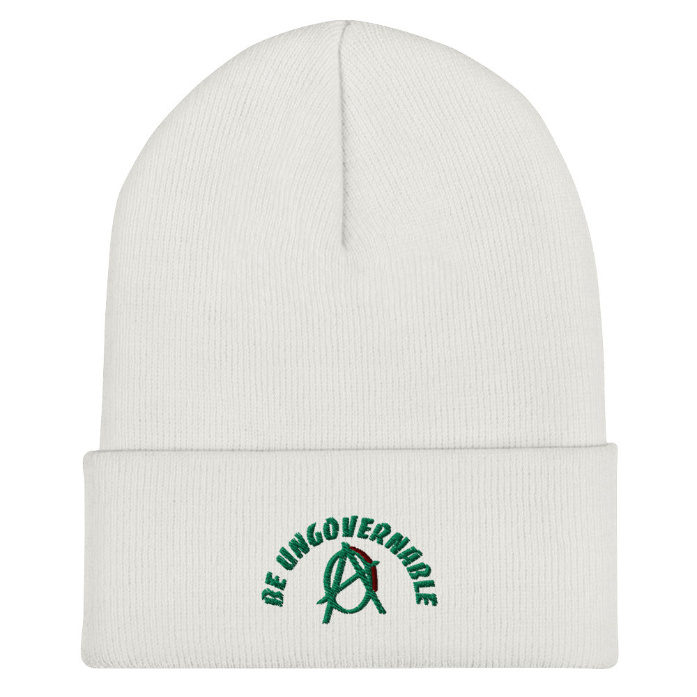 Anarchy Wear "Be Ungovernable" Green Cuffed Beanie