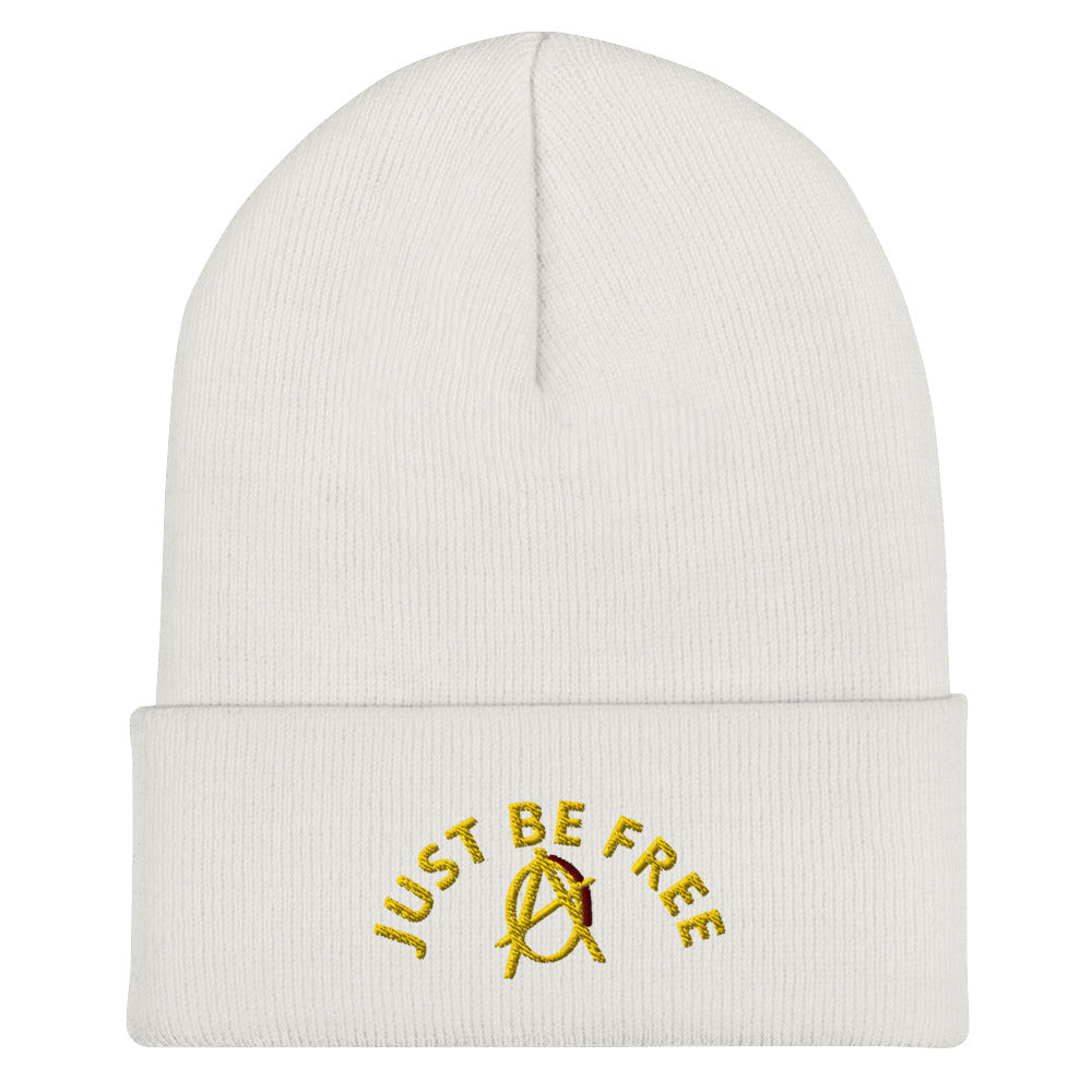 Anarchy Wear "Just Be Free" Gold Cuffed Beanie