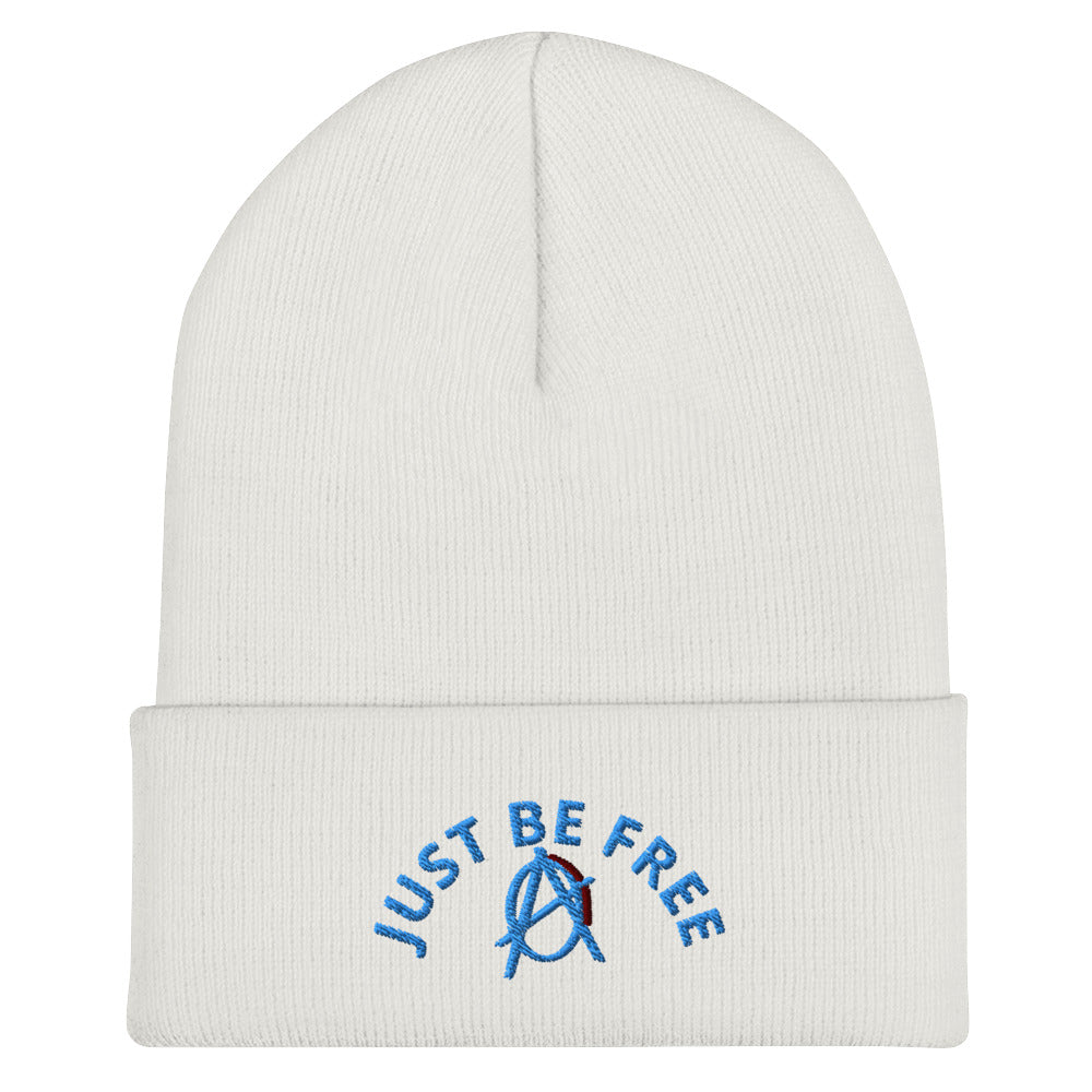 Anarchy Wear "Just Be Free" Blue Cuffed Beanie