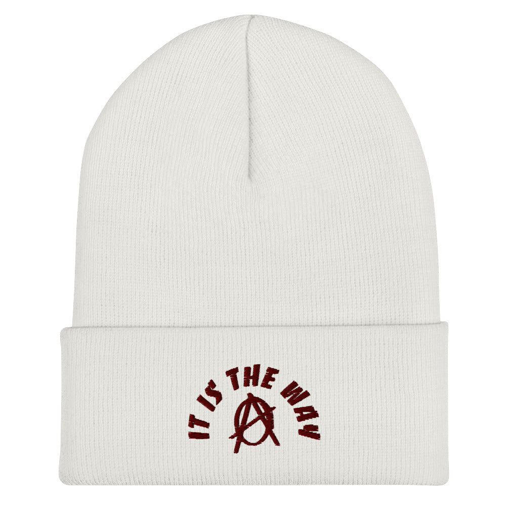 Anarchy Wear "It Is The Way" Red Cuffed Beanie