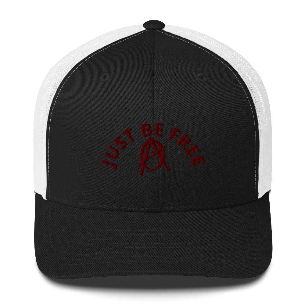 Anarchy Wear "JUST BE FREE" Red Trucker Cap - AnarchyWear