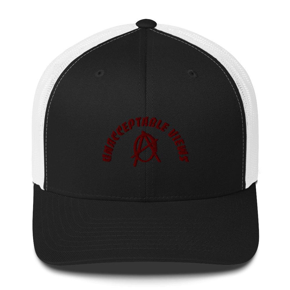 Anarchy Wear "Unacceptable Views" Red Trucker Cap - AnarchyWear