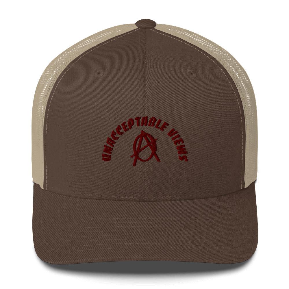 Anarchy Wear "Unacceptable Views" Red Trucker Cap - AnarchyWear