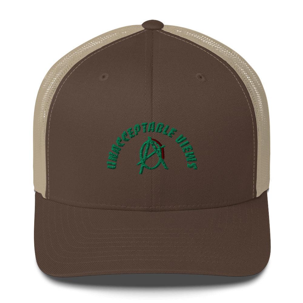 Anarchy Wear "Unacceptable Views" Green Trucker Cap - AnarchyWear