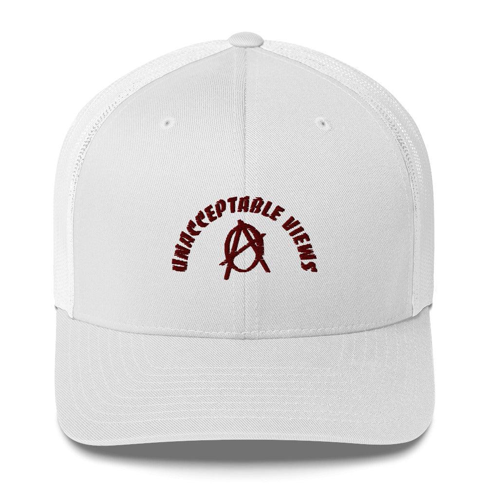 Anarchy Wear "Unacceptable Views" Red Trucker Cap - AnarchyWear