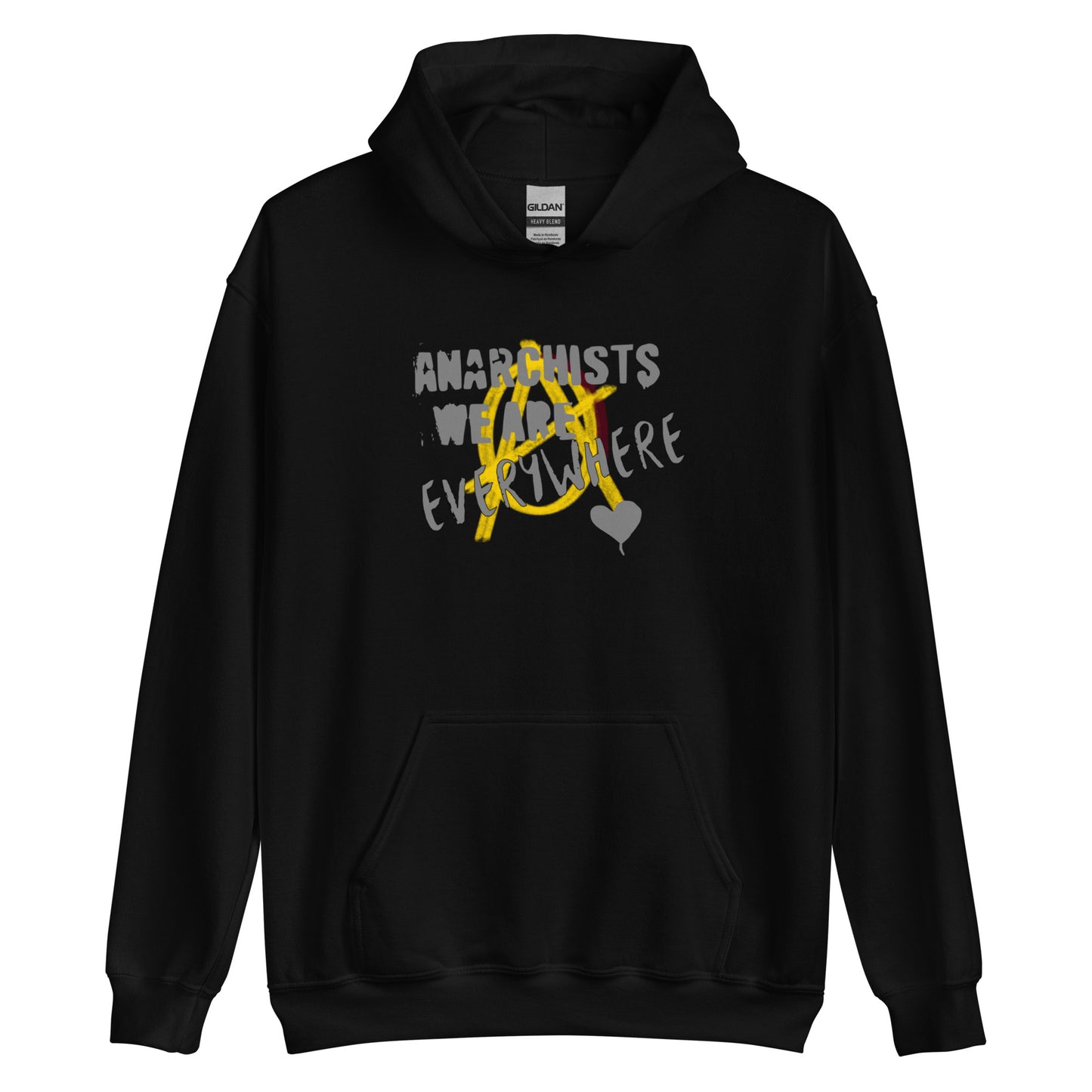 Anarchy Wear "We Are Every Where" Grey on Gold Unisex Hoodie