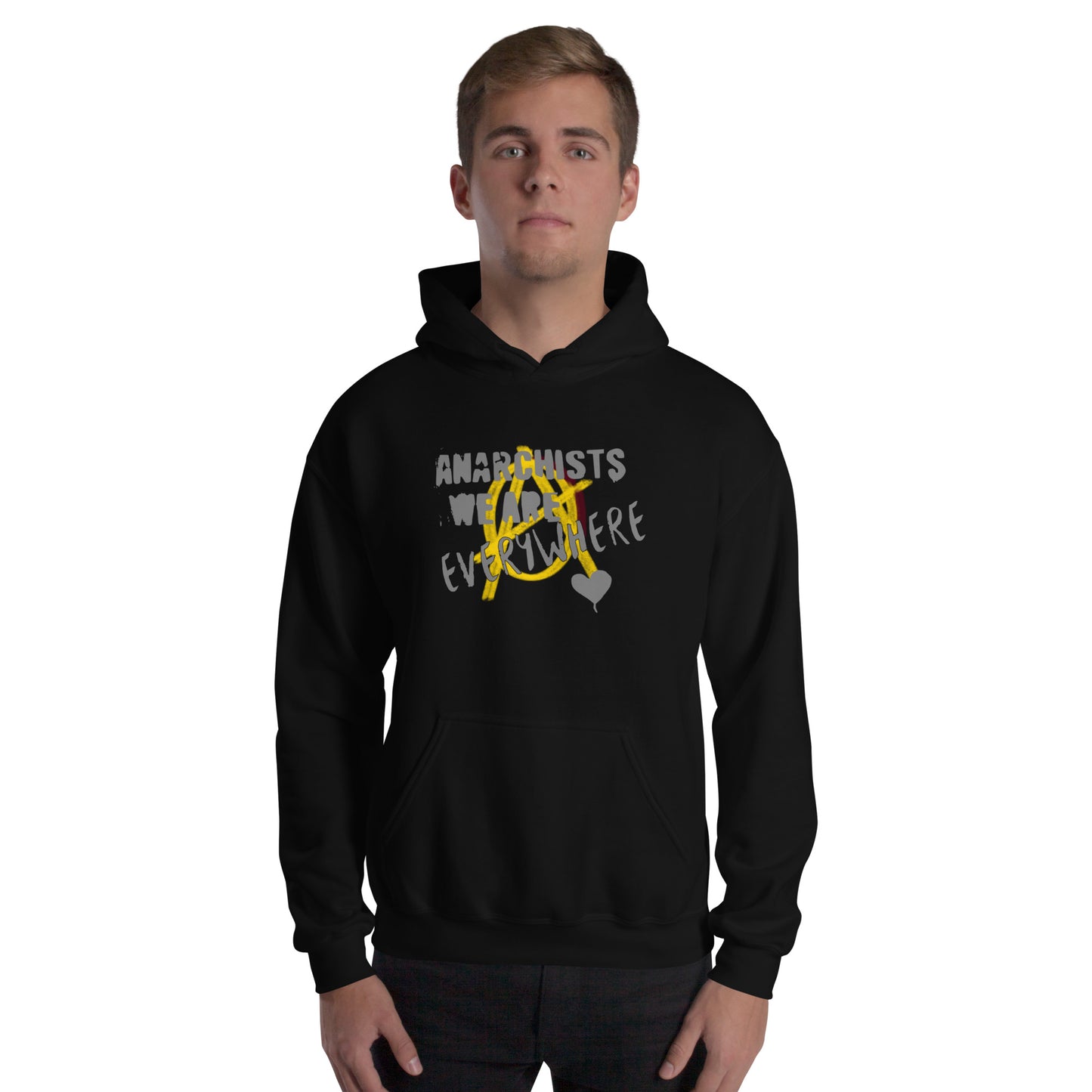 Anarchy Wear "We Are Every Where" Grey on Gold Unisex Hoodie