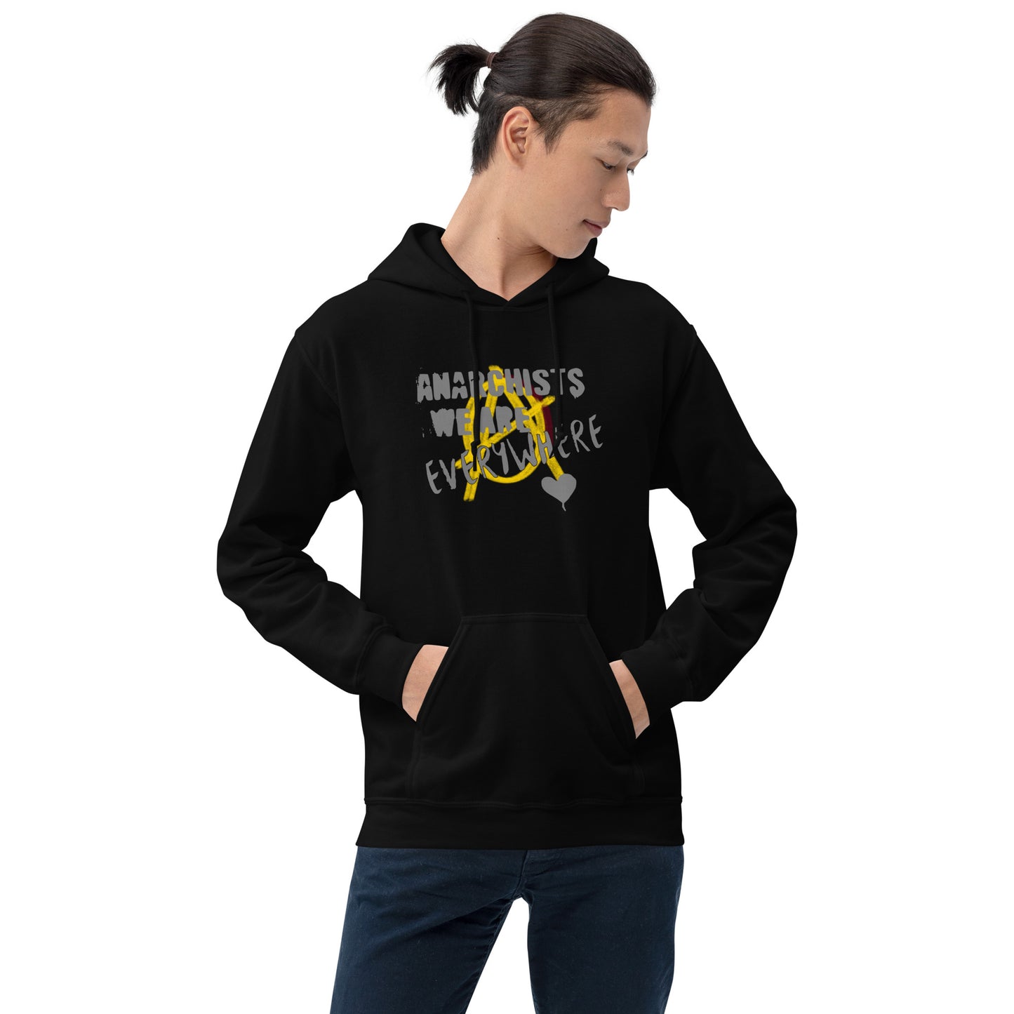Anarchy Wear "We Are Every Where" Grey on Gold Unisex Hoodie