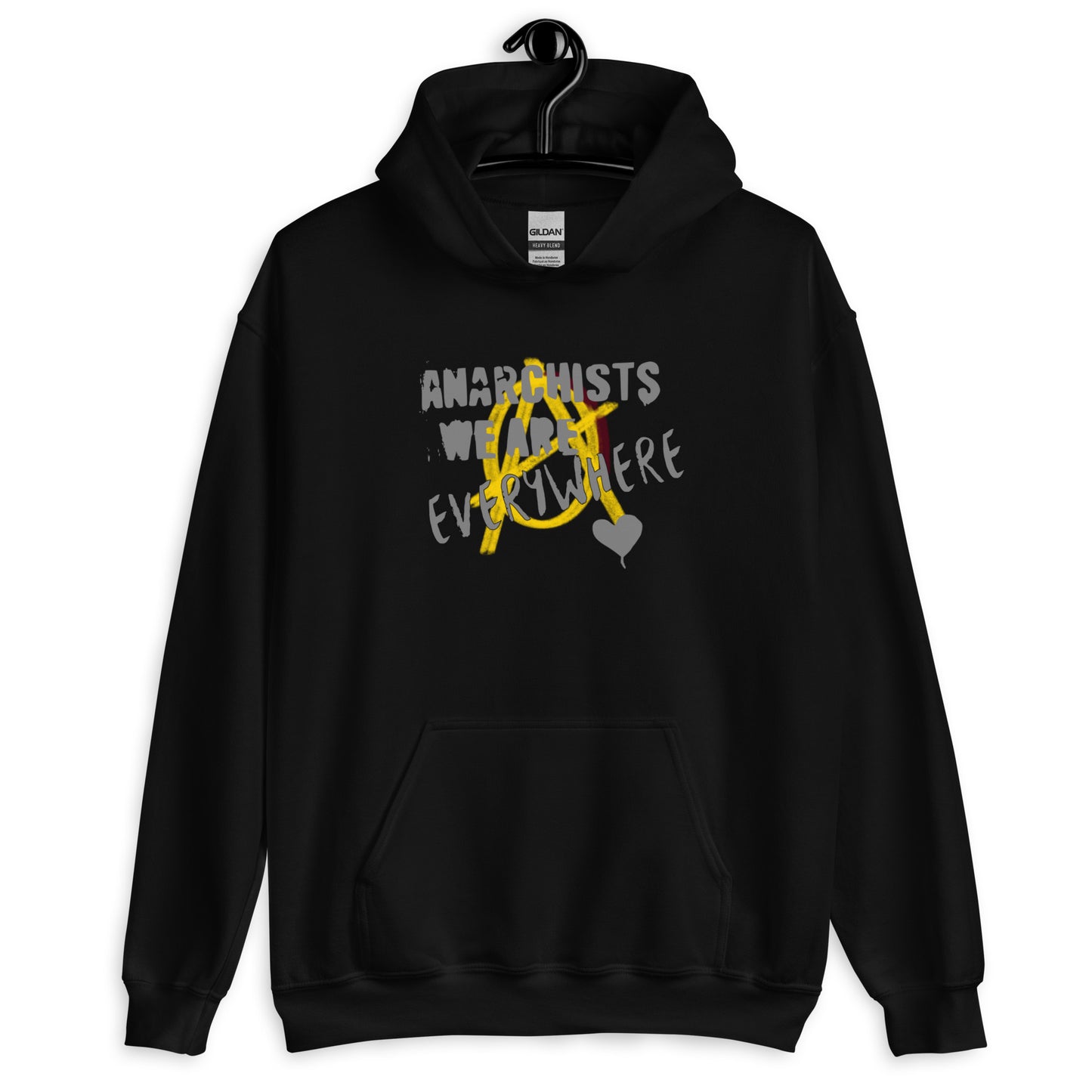 Anarchy Wear "We Are Every Where" Grey on Gold Unisex Hoodie