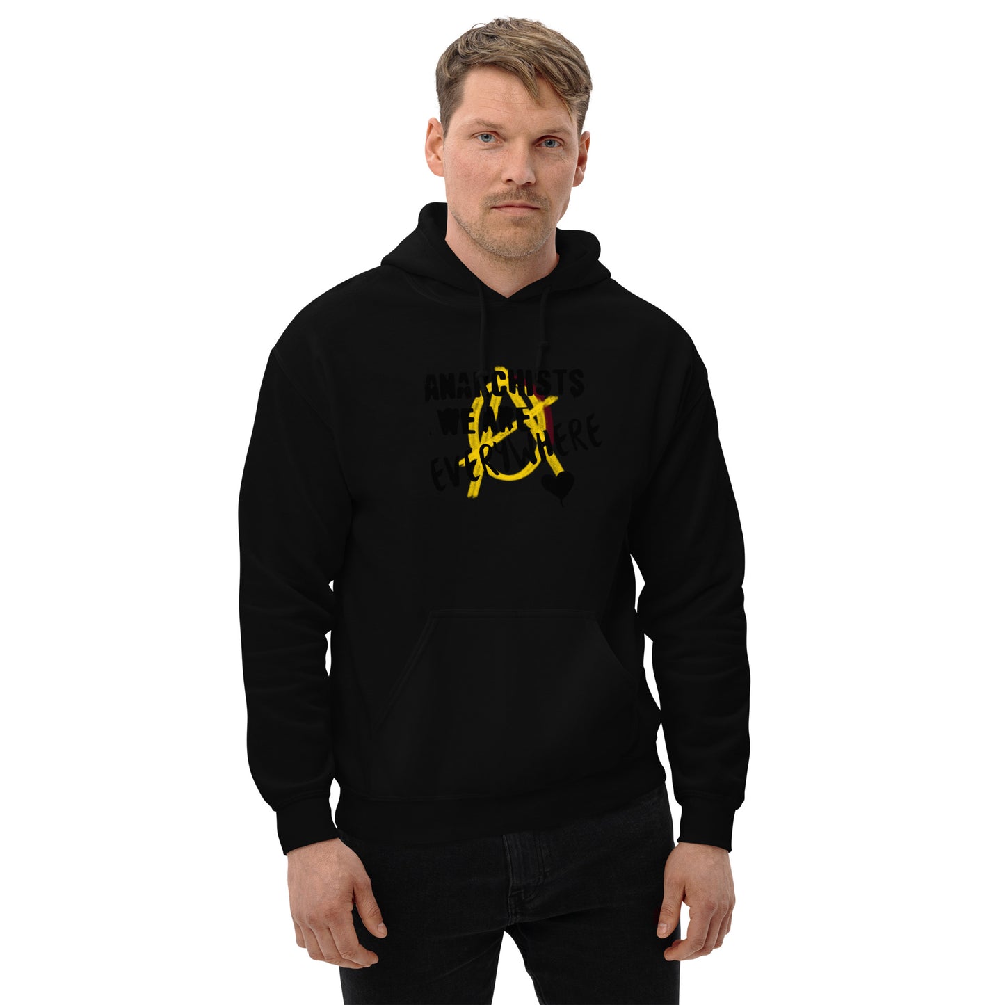 Anarchy Wear "We Are Every Where" Black on Gold Unisex Hoodie